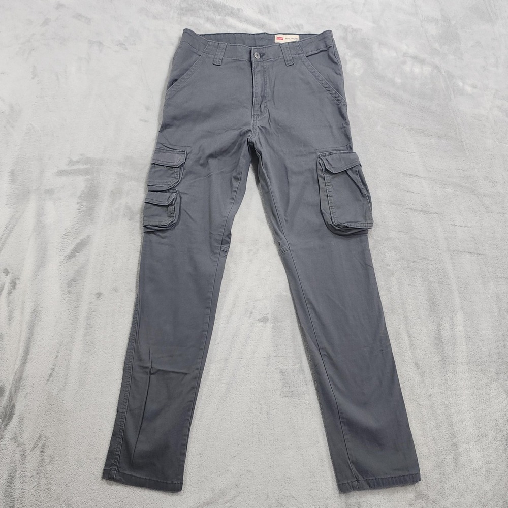 Wrangler Pants Mens 32x32 Gray Regular Taper Cargo Stretch Workwear Tapered